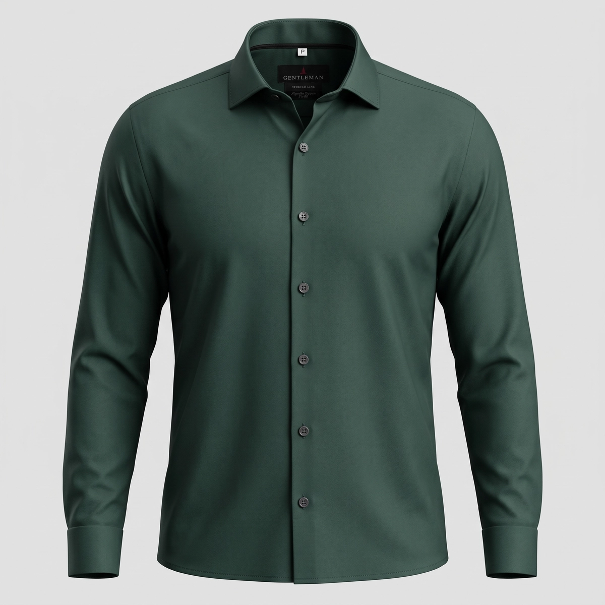 CAMISA STRETCH ACETINADA 80 VERDE