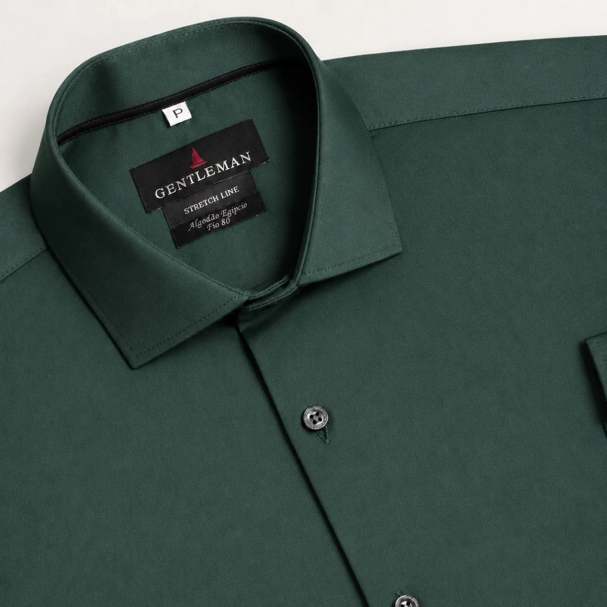 CAMISA STRETCH ACETINADA 80 VERDE