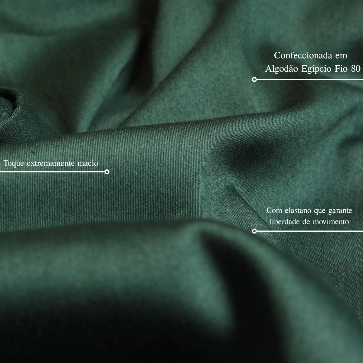 CAMISA STRETCH ACETINADA 80 VERDE