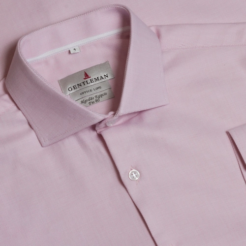 CAMISA OFFICE MAQUINETADA ROSA