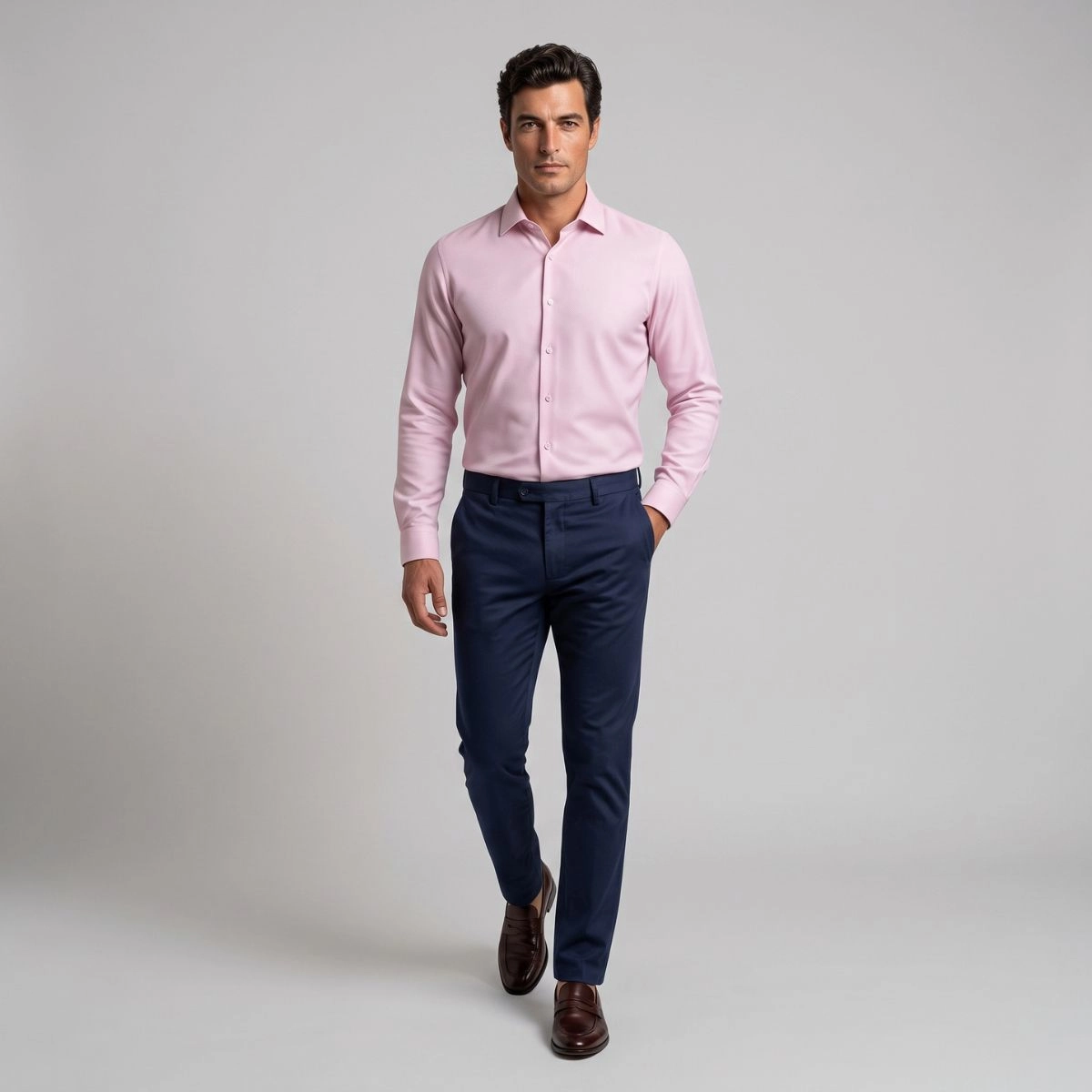 CAMISA OFFICE MAQUINETADA ROSA